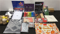Another Box  Of Amazon Returns!   This One Has Kitchen Stuff - Pillow Covers, Chair Leg Ends, Fake Flowers, Table Cloths, And Much More!