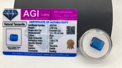 5.90 Certified Blue Tanzanite