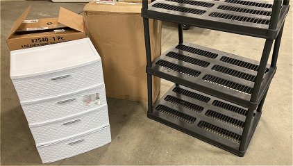 Sterilite 4 Drawer Tower Caster- 4 Tier Storage Shelves