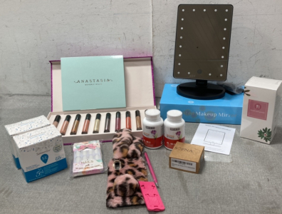 Anastasia Beverly Hills Lipgloss, Lighted Makeup Mirror, Herdal Mask Powder And More