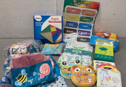 Anti-Lost Rop, Bath Books, Sensory Large Multi Color Pot It, Bibs, And More