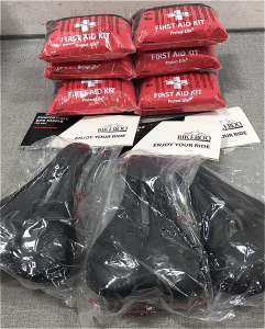(8) First Aid Kits, (3) Men&rsquo;s Bicycle Seats
