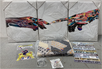 Canvas Print, Indoor/ Outdoor Mat, Car Decals, Bear Sign and Flag Headband