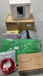 Potable Air Cooler Fan, (2) Wall Mount Lights, Hat Rack, Collapsible Laundry Baskets and More