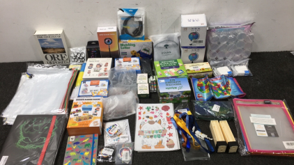 (1) Box of Amazon Returns Including - Book of &ldquo;The Geology Of Ore&rdquo; Book by John M. Gilbert and Charles F. Park, Stickers, Waterproof Bags, Kitchen and Household items