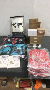 (1) Box Of Various Amazon Items Including Solar Fixture, First Aid Kits, Snorkling Gear And More