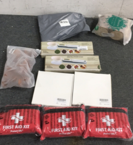 (3) First Aid Kits, (2) Digital Spoon Scale, Potato Masher And More