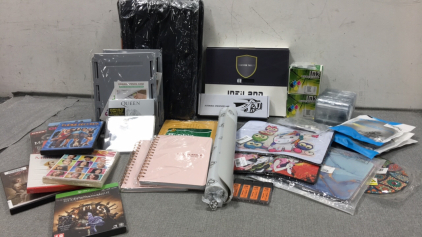 (3) 15.6&rdquo; Laptop Carrier, (2) iPad Pro 12.9 Cases, (3) DisplayPort to HDMI Cables, Mousepads, Ink Cartridges, Card Holders, (2) Daily Planners, Leather Cactus Desk Mat, (2) Desk Saver Drawers, Mechanical Pencil Lead, DVDs, Video Game and CDs and more