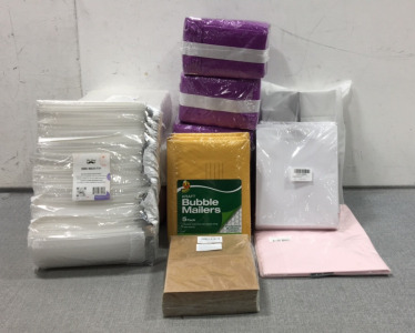 (11) Packs of Various Bubble Mailers, Pack of Small Shipping Boxes, (3) Packs of Self Seal Envelopes, Tissue Paper, Pack of Envelopes