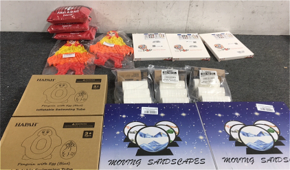 (2) Hapah Inflatable Swimming Tube, (3) Portawipes Travel Pack Towel, (3) First Aid Kits And More!