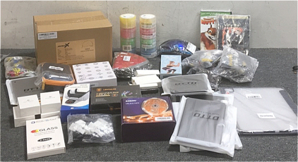 (1) Lot Of Amazon Goods Including : (1) Sharpness X Adult Bike Helmet Size M/L (8) Megasanity Relaxation Puddy Packs (2) NES Classic Mini Controllers (1) PS5 Remote Charger Dock (4) Miracase AirPods cases (8) RCA Cables (2) DVDs And More Consumer Goods