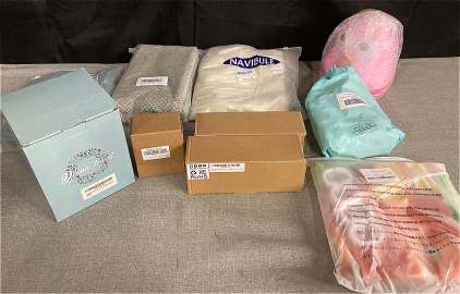 Amazon Comsumer Goods: Solar Lights, 6pc Cabinet Lights With Remote, Party Decor, Pom Pom Throws, Pillow Cases