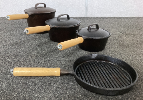 Cast Iron Sauce Pan And Grill Pan Set