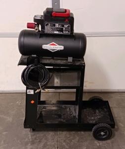 Briggs & Stratton Air Compressor and Chicago Electric Welding Cart