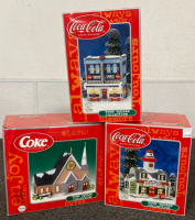 (3) Coca Cola Town Square Collection Holiday Collectibles