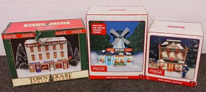 (3) Coca Cola Town Square Collection Holiday Collectibles