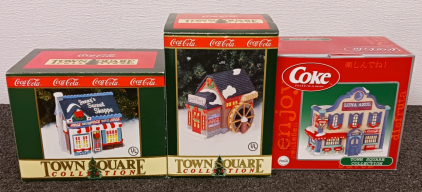 (3) Coca Cola Town Square Holiday Collectibles