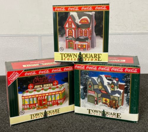 (3) Coca Cola Town Square Collection Holiday Collectibles