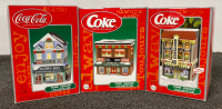 (3) Coca Cola Town Square Collection Holiday Collectibles