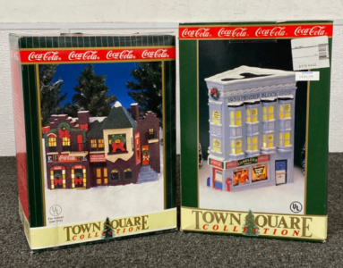 (2) Coca Cola Town Square Collection Holiday Collectibles