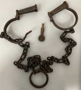 Iron Leg Irons with Chain and Key