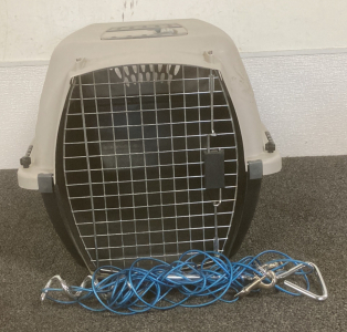 Pet Crate & Stake with Tie Out Cable