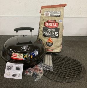 Portable Charcoal Grill With Charcoal Briquets