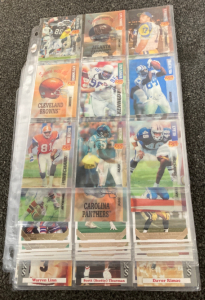 Assorted Sports Cards with Plastic Binder Sleeves