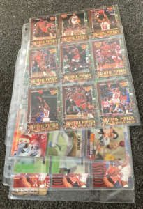 Assorted Sports Cards with Plastic Binder Sleeves