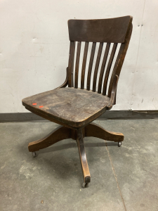 Wooden Rolling Office Chair