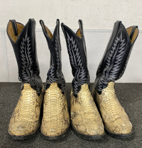 (2) Pairs of Snakeskin Boots Size 9D ?