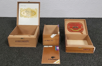 (3) Collectible Cigar Boxes