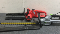 (1) Craftsman 14” Electric Chainsaw (1) Ego 56v Cordless 24” Hedge Trimmer Tool Only