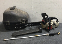 (1) Craftsman 16” 2-Stroke Chainsaw With Hard Case (1) Turbo Jet High Pressure Nozzle