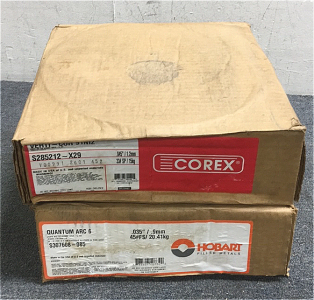 (1) Hobart Quantum Arc 6 45lb Wire Reel (1) Corex Verti-Core 33lb Wire Spool