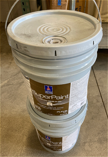 (2) Sherwin Williams Exterior Acrylic Latex 4-39/64 gallons A89 W 163 Paint