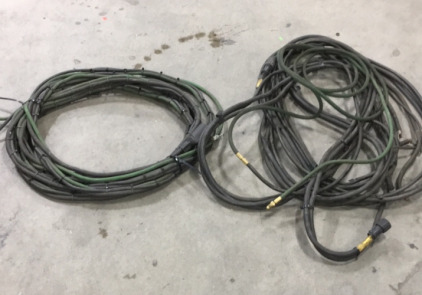 (2) 20’ Long Industrial Welding Hose And Power Cable