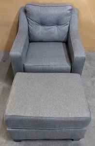 Like New Gray Chair & Ottoman Set