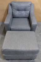 Like New Gray Chair & Ottoman Set