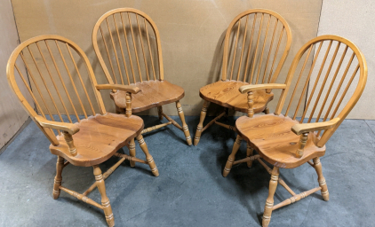 Set of (4) Wood Dining Chairs