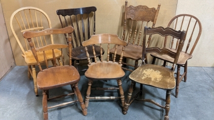 Assorted Vintage Wood Chairs