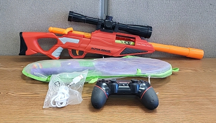 Nerf Gun, Racket Ball Set, PS4 Controller and Cable