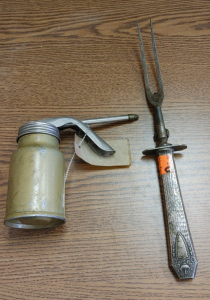 Vintage Fork and Oil Can