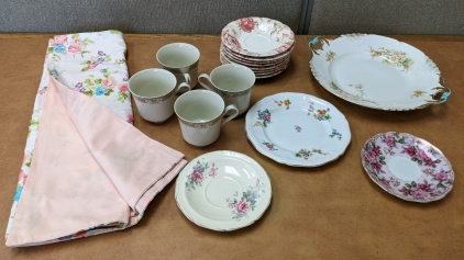 Assorted China & 100x20 Table Runner