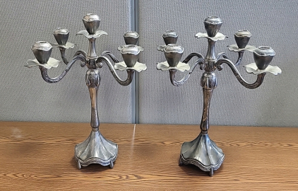 (2) Godinger Silver Art Candle Stands