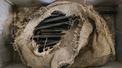 Burlap Sack of Anchor Bolts