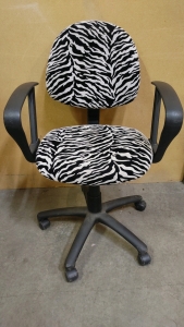 Zebra Striped Rolling Chair