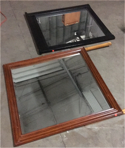 (2) Large Wood Framed Mirrors