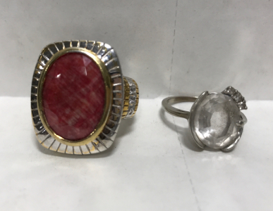 (2) Beautiful Used Womens Rings. Ruby Ring is Size 6-1/2, Other Ring is 5-1/2