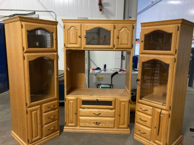 3-Pc Entertainment Center with Glass Doors